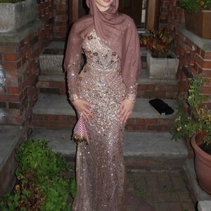 Long sleeve fully beaded gown size 0-2